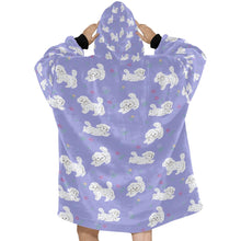 Load image into Gallery viewer, Playful Maltese in a Garden Stroll Blanket Hoodie-28