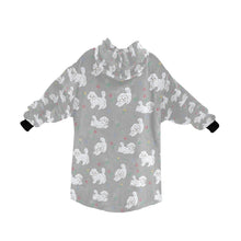 Load image into Gallery viewer, Playful Maltese in a Garden Stroll Blanket Hoodie-30