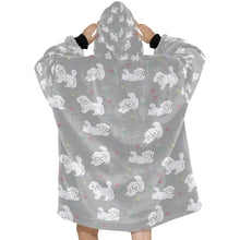 Load image into Gallery viewer, Playful Maltese in a Garden Stroll Blanket Hoodie-32