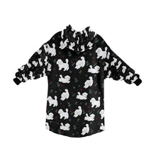 Load image into Gallery viewer, Playful Maltese in a Garden Stroll Blanket Hoodie-34