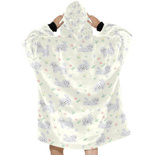 Load image into Gallery viewer, Playful Maltese in a Garden Stroll Blanket Hoodie-5