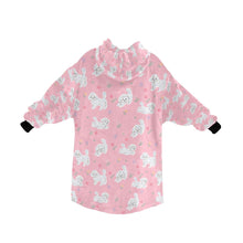 Load image into Gallery viewer, Playful Maltese in a Garden Stroll Blanket Hoodie-6