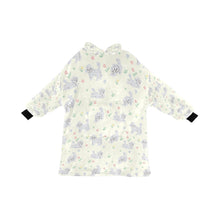 Load image into Gallery viewer, Playful Maltese in a Garden Stroll Blanket Hoodie-Ivory-ONE SIZE-1