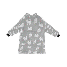 Load image into Gallery viewer, Playful Maltese in a Garden Stroll Blanket Hoodie-DarkGray-ONE SIZE-29