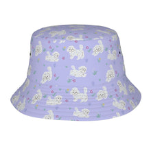 Load image into Gallery viewer, Playful Maltese in a Garden Stroll Bucket Hat-Hats &amp; Caps-Accessories,Dog Dad Gifts,Dog Mom Gifts,Hats,Maltese-Lavender Purple-One Size-25