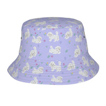 Load image into Gallery viewer, Playful Maltese in a Garden Stroll Bucket Hat-Hats &amp; Caps-Lavender Purple-One Size-25