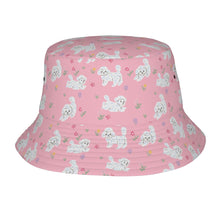 Load image into Gallery viewer, Playful Maltese in a Garden Stroll Bucket Hat-Hats &amp; Caps-Light Pink-One Size-1