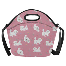 Load image into Gallery viewer, Playful Bichon Frise Love Neoprene Lunch Bag-Dusty Pink-ONESIZE-6