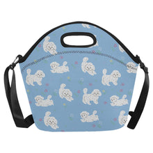 Load image into Gallery viewer, Playful Bichon Frise Love Neoprene Lunch Bag-Sky Blue-ONESIZE-7