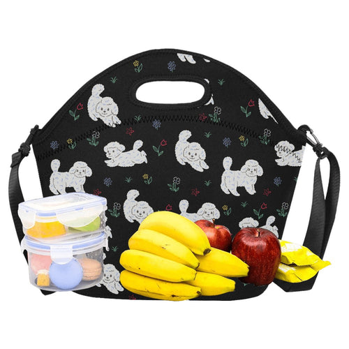 Playful Bichon Frise Love Neoprene Lunch Bag-1