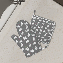 Load image into Gallery viewer, Playful Maltese in a Garden Stroll Oven Mitts and Pot Holder Set-Kitchen Decor-Accessories,Dog Mom Gifts,Maltese-3