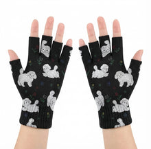 Load image into Gallery viewer, Playful Maltese in a Garden Stroll Touch Screen Gloves