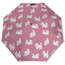 Load image into Gallery viewer, Playful Maltese in a Garden Stroll Umbrella-Accessories-Accessories,Dog Mom Gifts,Umbrella-6