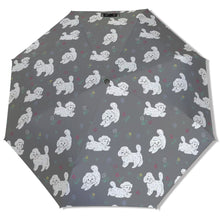 Load image into Gallery viewer, Playful Maltese in a Garden Stroll Umbrella-Accessories-Accessories,Dog Mom Gifts,Umbrella-1