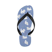 Load image into Gallery viewer, Playful Bichon Frise Love Unisex Slippers-CornflowerBlue-S-13