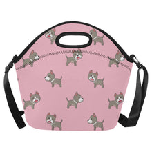 Load image into Gallery viewer, Playful Pit Bull Pup Neoprene Lunch Bag-Pink-ONESIZE-6