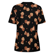 Load image into Gallery viewer, Playful Poodles in Christmas Women&#39;s Cotton T-Shirt-Apparel--40