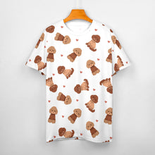 Load image into Gallery viewer, Playful Poodles in Christmas Women&#39;s Cotton T-Shirt-Apparel--4