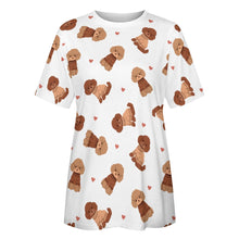 Load image into Gallery viewer, Playful Poodles in Christmas Women&#39;s Cotton T-Shirt-Apparel--5