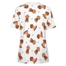 Load image into Gallery viewer, Playful Poodles in Christmas Women&#39;s Cotton T-Shirt-Apparel--2
