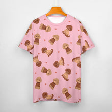 Load image into Gallery viewer, Playful Poodles in Christmas Women&#39;s Cotton T-Shirt-Apparel--8