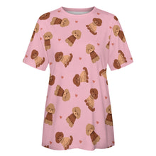 Load image into Gallery viewer, Playful Poodles in Christmas Women&#39;s Cotton T-Shirt-Apparel--6