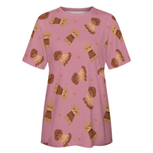 Load image into Gallery viewer, Playful Poodles in Christmas Women&#39;s Cotton T-Shirt-Apparel--12