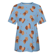 Load image into Gallery viewer, Playful Poodles in Christmas Women&#39;s Cotton T-Shirt-Apparel--16