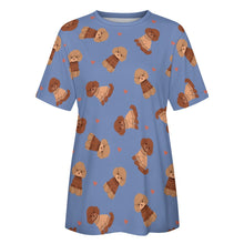 Load image into Gallery viewer, Playful Poodles in Christmas Women&#39;s Cotton T-Shirt-Apparel--21