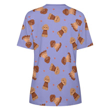 Load image into Gallery viewer, Playful Poodles in Christmas Women&#39;s Cotton T-Shirt-Apparel--30