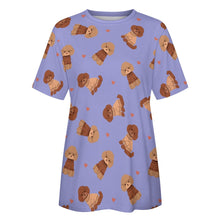 Load image into Gallery viewer, Playful Poodles in Christmas Women&#39;s Cotton T-Shirt-Apparel--35