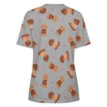 Load image into Gallery viewer, Playful Poodles in Christmas Women&#39;s Cotton T-Shirt-Apparel--37