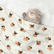 Load image into Gallery viewer, Playful Pug Adventure Blanket for Dog-Pet Furniture-Blankets,Home Decor,Pug-16
