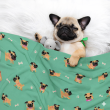 Load image into Gallery viewer, Playful Pug Adventure Blanket for Dog-Pet Furniture-Blankets,Home Decor,Pug-1