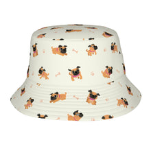 Load image into Gallery viewer, Playful Pug Adventure Bucket Hat-Hats &amp; Caps-Ivory White-One Size-1