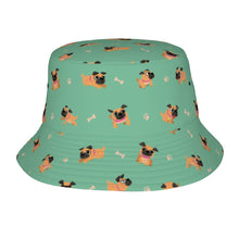 Load image into Gallery viewer, Playful Pug Adventure Bucket Hat-Hats &amp; Caps-Mint Green-One Size-49