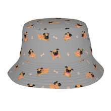 Load image into Gallery viewer, Playful Pug Adventure Bucket Hat-Hats &amp; Caps-Parisian Gray-One Size-33