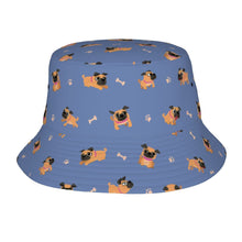 Load image into Gallery viewer, Playful Pug Adventure Bucket Hat-Hats &amp; Caps-Slate Blue-One Size-17