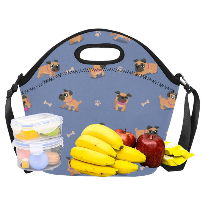Playful Pug Adventure Neoprene Lunch Bag-7