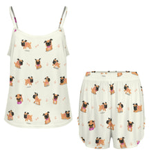 Load image into Gallery viewer, Playful Pug Adventure Women&#39;s Cami and Shorts Pajama Set-9