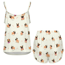 Load image into Gallery viewer, Playful Pug Adventure Women&#39;s Cami and Shorts Pajama Set-6