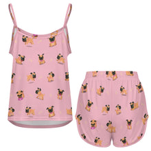 Load image into Gallery viewer, Playful Pug Adventure Women&#39;s Cami and Shorts Pajama Set-4
