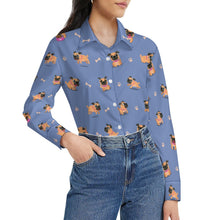 Load image into Gallery viewer, Playful Pug Adventure Women's Shirt-Apparel-Apparel,Dog Mom Gifts,Pug,Shirt-23