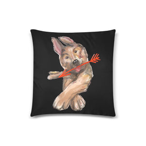Playful Pup Embrace German Shepherd Throw Pillow Covers-White2-ONESIZE-2