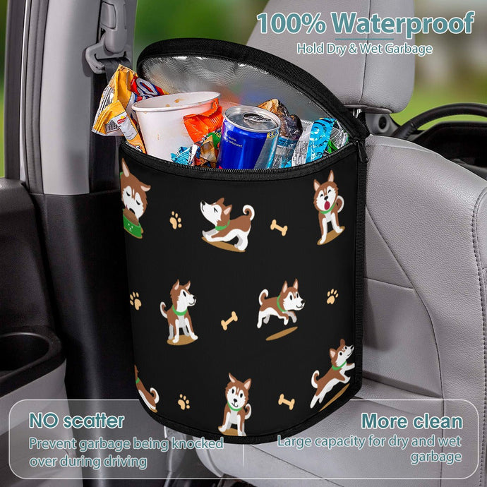 Playful Red Huskies Multipurpose Car Storage Bag-Car Accessories-Bags, Car Accessories, Siberian Husky-ONE SIZE-Black-4