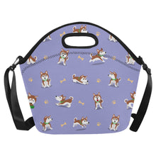 Load image into Gallery viewer, Playful Red Husky Adventures Neoprene Lunch Bag-6