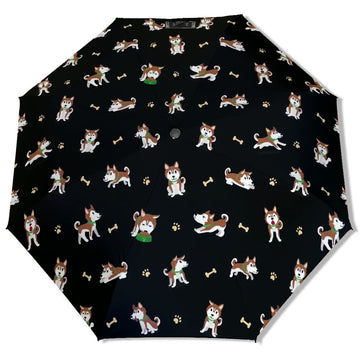 Playful Red Husky Adventures Umbrella 360x