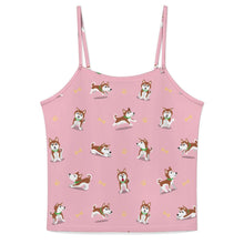 Load image into Gallery viewer, Playful Red Husky Adventures Women's Cami and Shorts Pajama Set-14