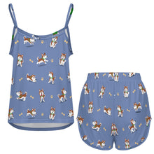 Load image into Gallery viewer, Playful Red Husky Adventures Women's Cami and Shorts Pajama Set-20