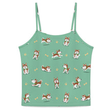 Load image into Gallery viewer, Playful Red Husky Adventures Women's Cami and Shorts Pajama Set-22